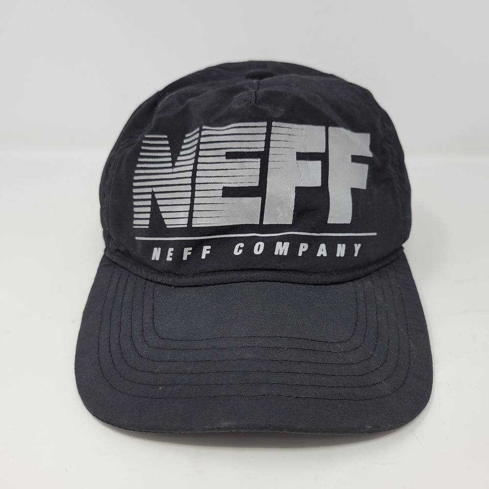 Neff Company Black Nylon Snapback Hat Unstructured Skate Streetwear Cap